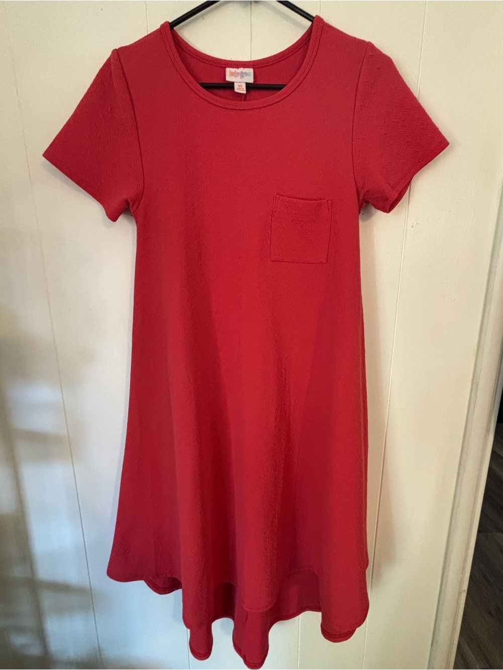 LuLaRoe burnt orange high low Short Sleeve A-Line Dress